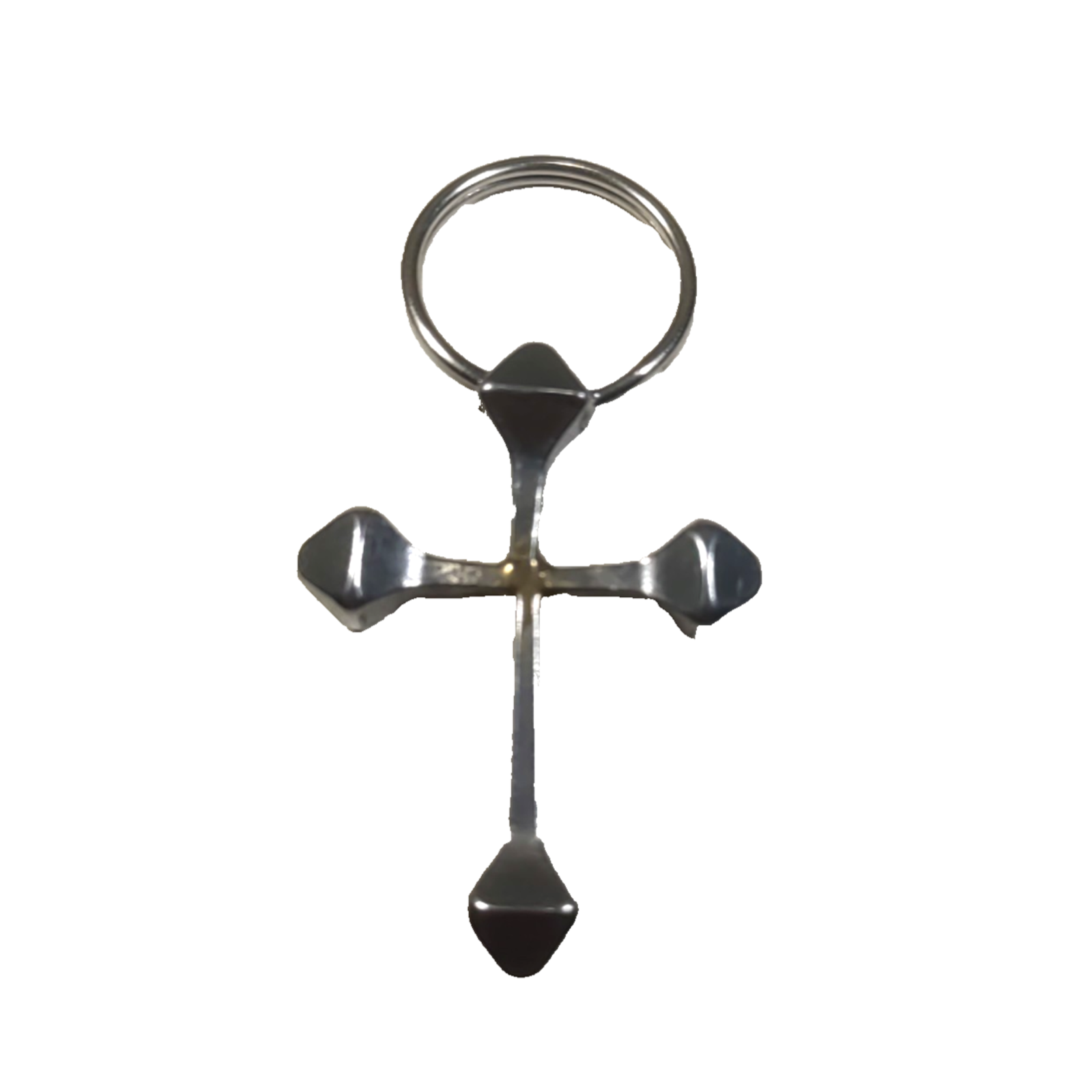 Cross Silver Tone Brutalist Silver Tone Metal Religious